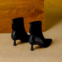 Pointed Toe Women's High Heel Ankle Boots Fashion Elegant Dancing Party Shoes Women's Stretch Slim Short Booties