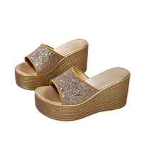 Women Luxury Décor Super High Heels Sandals Golden Wedges Casual Outdoor Dress Party Elegant Sexy - Natalia Home Fashion