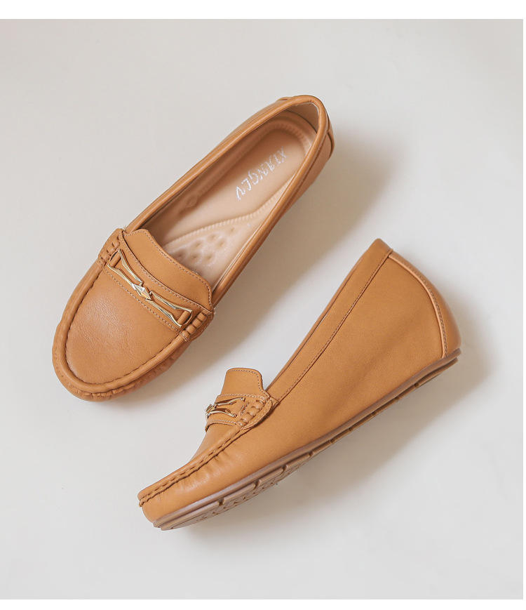 Leather Shoes Woman Slip On Women Flats Moccasins Women's Loafers Mother Shoe