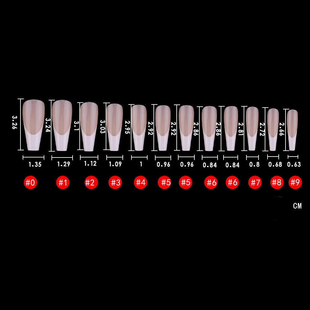 24pcs French Nail Tips False Fake Nails Medium Short Long Rectangular False Nail Easy Wear for Home Office Wear Press on Nails Natalia Home Fashion    Natalia Home Fashion