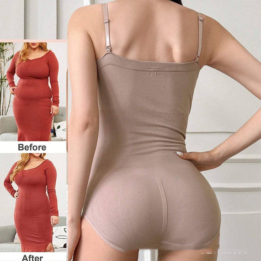 Strapless Short Bodysuit for Women Tummy Control Shapewear Seamless Sculpt Body Shaper with Removable Straps