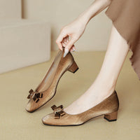 Women Wedding Shoes Closed Toe Design Light Elegant Square High Heel Femme Dress Shoes Ladies Pumps Heeled Sandals for Women