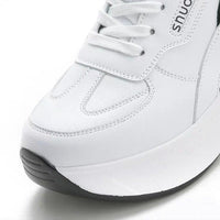 Women's Breathable Mesh Sports Shoes Thick Bottom Casual Flat Platform Sneakers round Toe Mid Heel Cross Buckle Natalia Home Fashion    Natalia Home Fashion