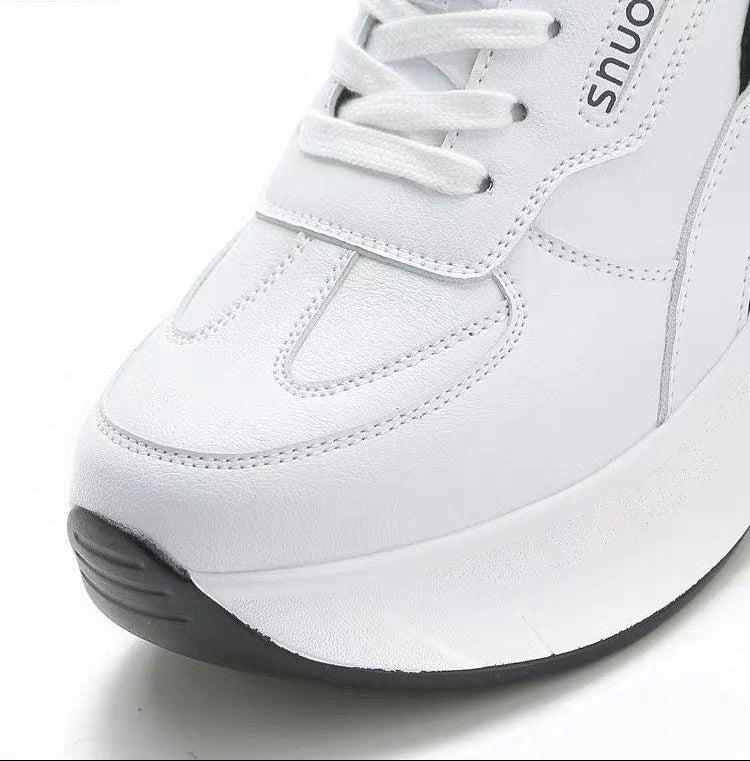 Women's Breathable Mesh Sports Shoes Thick Bottom Casual Flat Platform Sneakers round Toe Mid Heel Cross Buckle Natalia Home Fashion    Natalia Home Fashion
