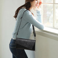 Women Flap Messenger Bags Crocodile pattern Design Shoulder Bags PU Leather Lady Fashion Handbags Vintage Crossbody Bag