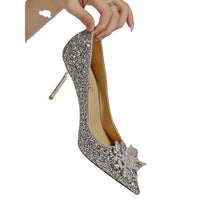 Princess Crystal Wedding Shoes Female Bridal Shoes Rhinestone High Heels