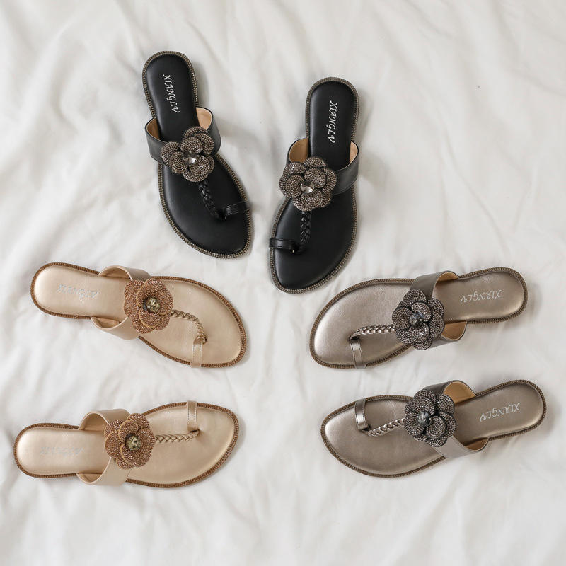 Women's Sandals Summer Slippers Casual Beach Footwear Water Diamond open Toe  Flats