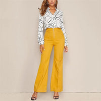 Women's Random Striped Blouse Slim Long Sleeve Printed Turn Down Collar Shirts Single-breasted Office Lady Shirt