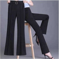 High Waist Wide Leg Ice Silk Pants Women's New Style Thin Loose Straight Cut Versatile Nine Point Long Trousers
