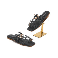 Leaf Pattern Women's Sandals Outdoor Wear New Style Beach Flat Bottom Slip-On Holiday Comfortable Breathable Flats