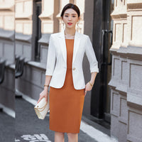 High Quality Women's Two Piece Set Office Work Dress Sleeveless Jacket Short Outerwear Fashionable And Comfortable for Office