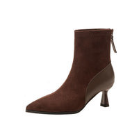 Pointed Toe Women's High Heel Ankle Boots Fashion Elegant Dancing Party Shoes Women's Stretch Slim Short Booties