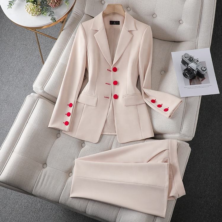 Fashion Blazer Jacket And Pant Suit Women Female Office Ladies Business Work Wear Formal 2 Piece Set