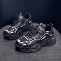 Casual Sporty Women's Shoes Fashion Versatile Thick Sole Increased Height Lightweight Breathable White Shoes