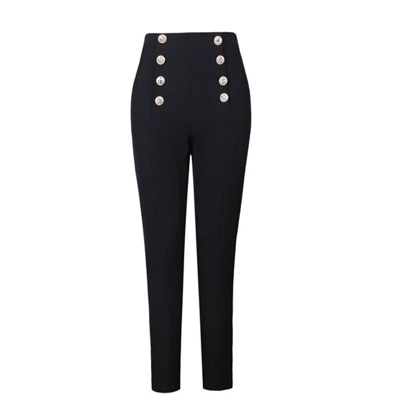 Fashion Women's Trousers New High-elastic Double-breasted Tight-fitting High-waisted Slimming Pants Women's Pants
