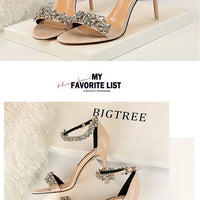 Open Toe Rhinestones Sandals Women New Designer Sexy High Heels Sandals Female Shoes Summer Heeled Sandals