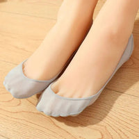 Ice Silk Sponge Pad Half Socks Slippers for Women High Heels Female Stitch Ankle Short Invisible Low Cut Foot Stockings Natalia Home Fashion    Natalia Home Fashion