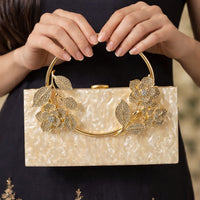 Flower Acrylic Dinner Bag, Single Shoulder, Oblique Cross, Wedding Banquet Handbag