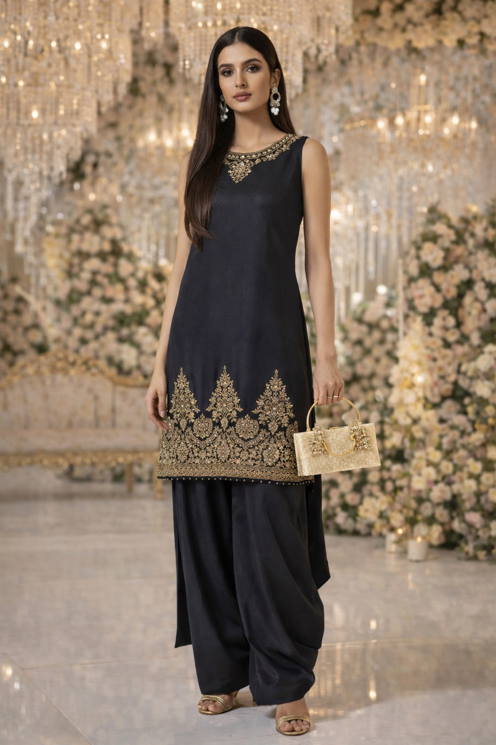 Flower Acrylic Dinner Bag, Single Shoulder, Oblique Cross, Wedding Banquet Handbag