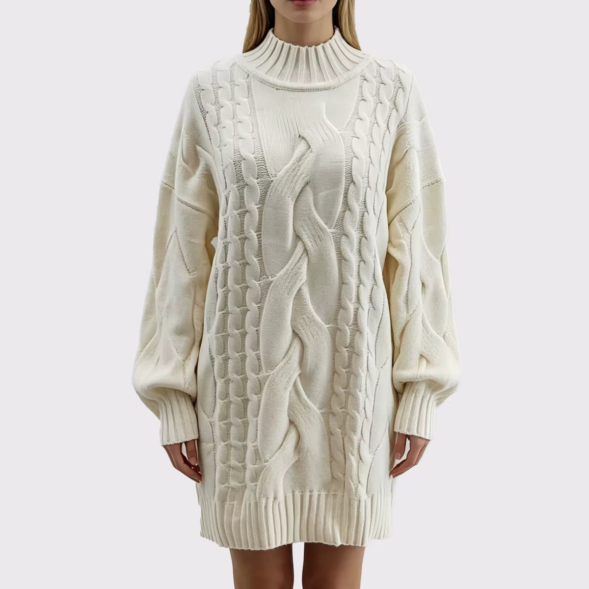 Women's Sweater Thick Two Lapels Retro Thick Thread Twist Dress Natalia Home Fashion    Natalia Home Fashion