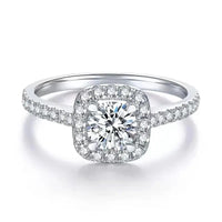 KNOBSPIN D Color Round Moissanite Ring 925 Sterling Silver Plated with 18k White Gold Rings for Women Wedding Band Fine Jewelry Natalia Home Fashion    Natalia Home Fashion