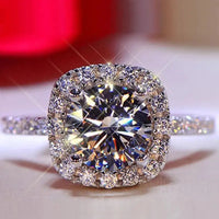 KNOBSPIN D Color Round Moissanite Ring 925 Sterling Silver Plated with 18k White Gold Rings for Women Wedding Band Fine Jewelry Natalia Home Fashion    Natalia Home Fashion