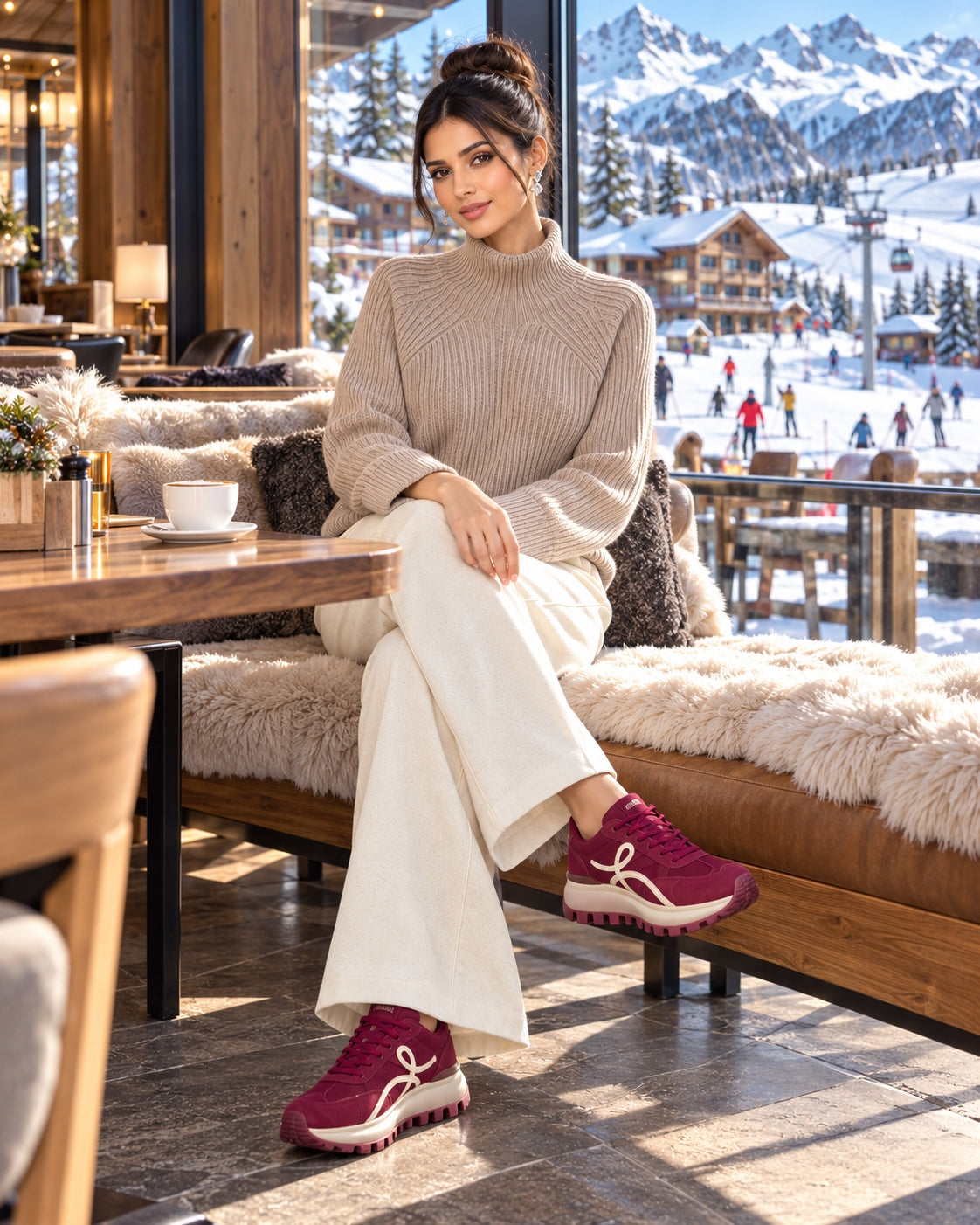 Women Chic Casual Half High Collar Sweater Wide Leg Pants Sets Lady Loose Knit Pullover Trousers Outfits Knitwear Natalia Home Fashion    Natalia Home Fashion