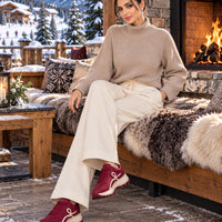Women Chic Casual Half High Collar Sweater Wide Leg Pants Sets Lady Loose Knit Pullover Trousers Outfits Knitwear Natalia Home Fashion    Natalia Home Fashion