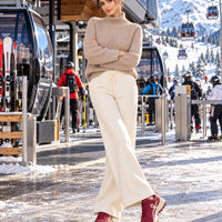 Women Chic Casual Half High Collar Sweater Wide Leg Pants Sets Lady Loose Knit Pullover Trousers Outfits Knitwear Natalia Home Fashion    Natalia Home Fashion