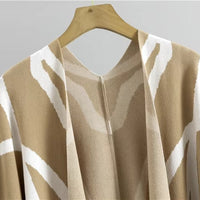 Casual Suit Women's Temperament Lazy Wind Knitted Sweater Shawl Cape Wide-leg Pants Three-piece Set Natalia Home Fashion    Natalia Home Fashion