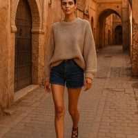 Women Solid Thick Knitted Sweater Long Sleeve Oversized Sweater Female Casual O-Neck Loose Pullovers Sweater