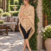 Fashionable Knitted Tassel Shoulder Wrap Sweater Women's Clothing Pullover Batwing Sleeve Jumpers Natalia Home Fashion    Natalia Home Fashion