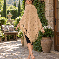 Fashionable Knitted Tassel Shoulder Wrap Sweater Women's Clothing Pullover Batwing Sleeve Jumpers Natalia Home Fashion    Natalia Home Fashion