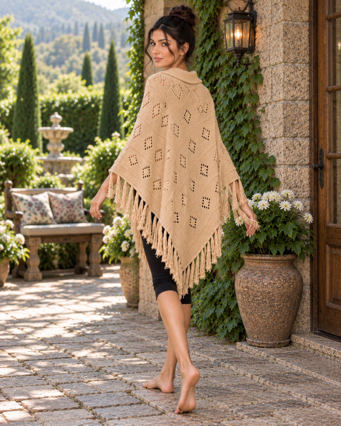 Fashionable Knitted Tassel Shoulder Wrap Sweater Women's Clothing Pullover Batwing Sleeve Jumpers Natalia Home Fashion    Natalia Home Fashion