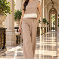 Clothing Suit Women's Knitwear Loose Slimming High-waisted Wide-leg Trousers Fashionable Two-piece Set Natalia Home Fashion    Natalia Home Fashion