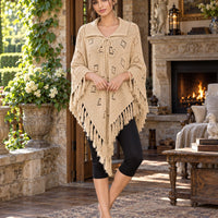 Fashionable Knitted Tassel Shoulder Wrap Sweater Women's Clothing Pullover Batwing Sleeve Jumpers Natalia Home Fashion    Natalia Home Fashion
