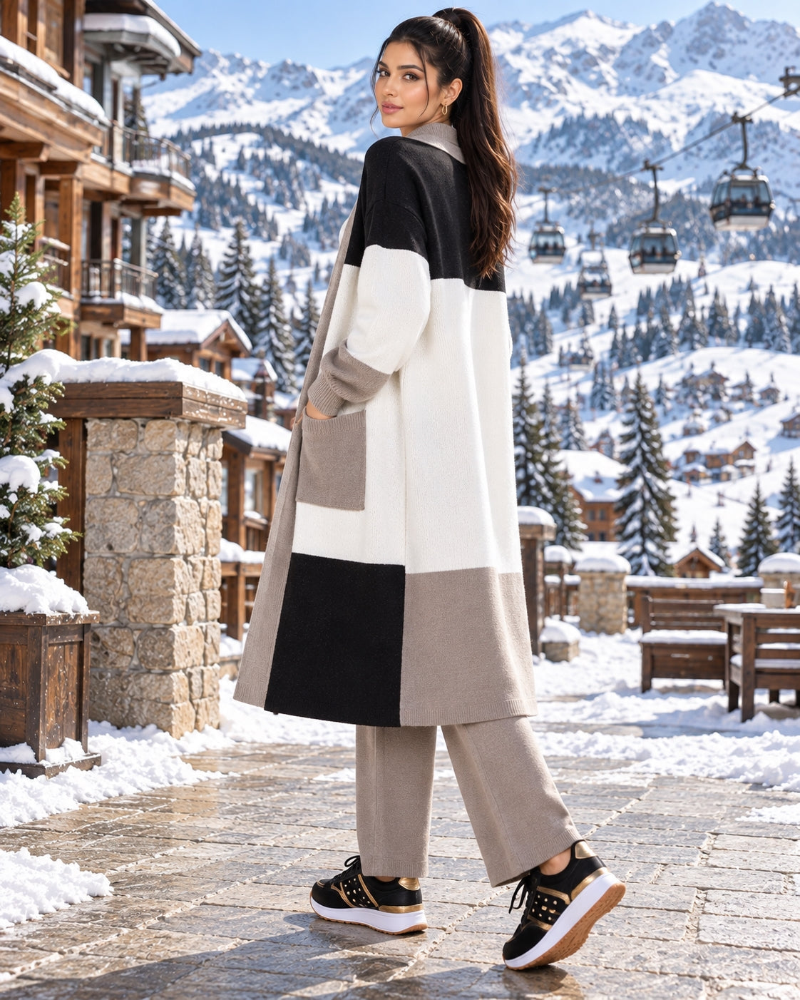 Women's 3PC Knit Set - Cardigan Tank Top Wide Leg Pants  Cross-Border Outfit Natalia Home Fashion    Natalia Home Fashion