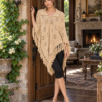 Fashionable Knitted Tassel Shoulder Wrap Sweater Women's Clothing Pullover Batwing Sleeve Jumpers Natalia Home Fashion    Natalia Home Fashion