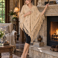 Fashionable Knitted Tassel Shoulder Wrap Sweater Women's Clothing Pullover Batwing Sleeve Jumpers Natalia Home Fashion    Natalia Home Fashion