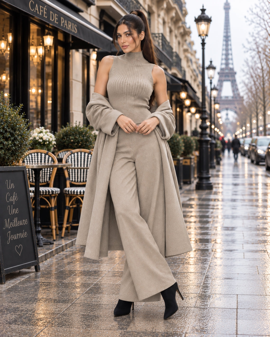 3 Piece Women Cardigan Fashion Knitted Pant Set Ladies Sweater Suit Vintage Fashion Ladies Natalia Home Fashion    Natalia Home Fashion