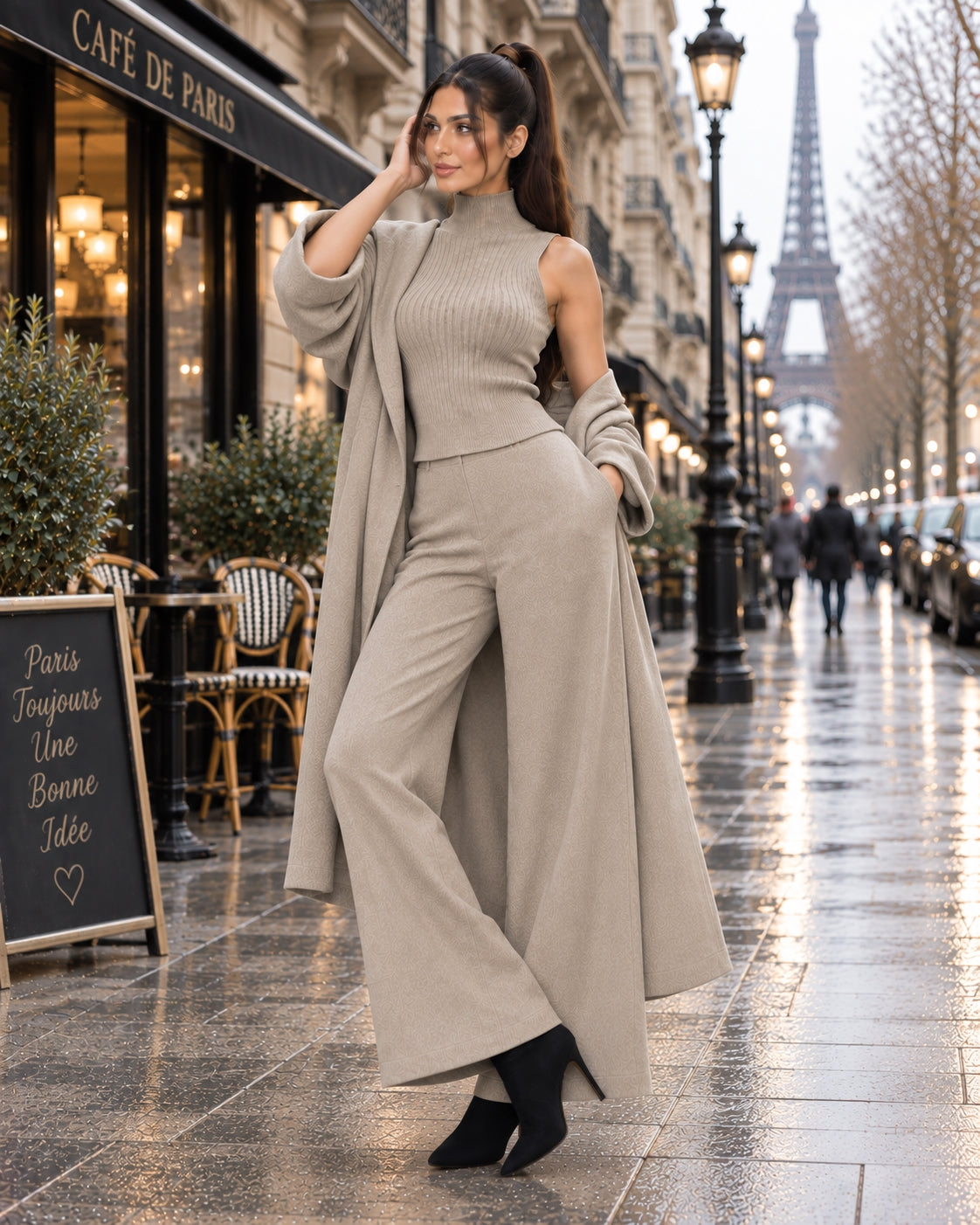 3 Piece Women Cardigan Fashion Knitted Pant Set Ladies Sweater Suit Vintage Fashion Ladies Natalia Home Fashion    Natalia Home Fashion