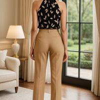 High Waist Wide Leg Ice Silk Pants Women's New Style Thin Loose Straight Cut Versatile Nine Point Long Trousers