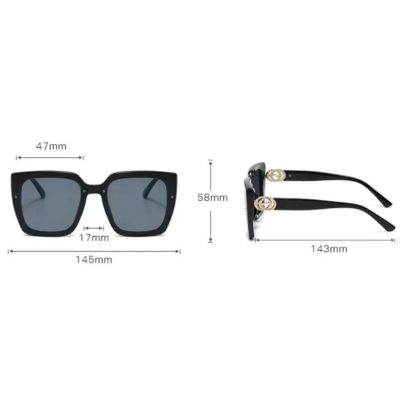 Large Frame Square Sunglasses Women's Brand Designer Fashion Sun Glasses Women Outdoor Travel Eyewear Natalia Home Fashion    Natalia Home Fashion