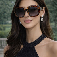Fashion square frame sunglasses for women luxury sunglasses UV protection large frame all-match glasses
