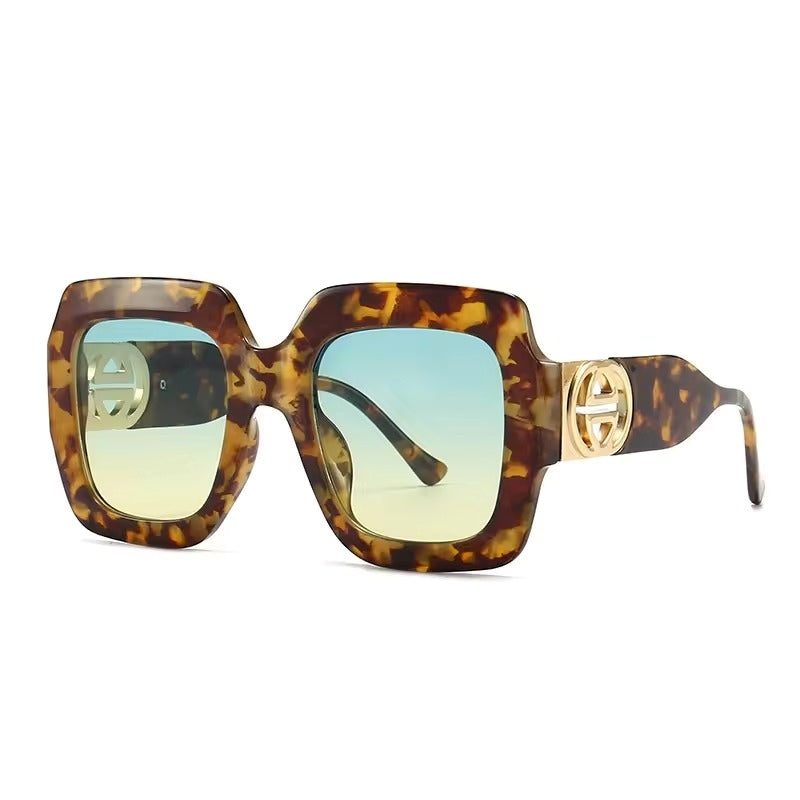 Large Frame Square Sunglasses Women's Brand Designer Fashion Sun Glasses Women Outdoor Travel Eyewear UV400