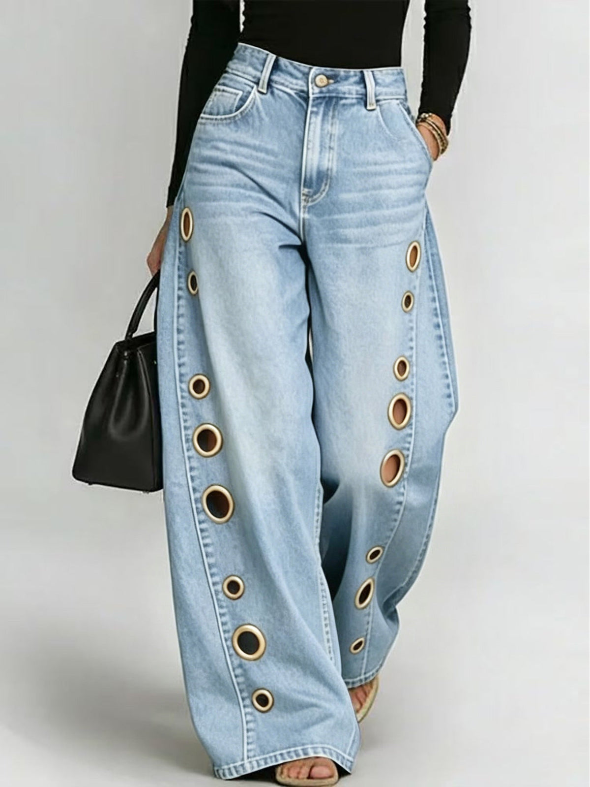 Women Straight Pants Jeans Long Length Tassels Trousers Stretch Mid Waist Washed Streetwear Denims Vintage Distressed Natalia Home Fashion    Natalia Home Fashion