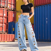 Women Straight Pants Jeans Long Length Tassels Trousers Stretch Mid Waist Washed Streetwear Denims Vintage Distressed Natalia Home Fashion    Natalia Home Fashion