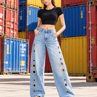 Women Straight Pants Jeans Long Length Tassels Trousers Stretch Mid Waist Washed Streetwear Denims Vintage Distressed Natalia Home Fashion    Natalia Home Fashion