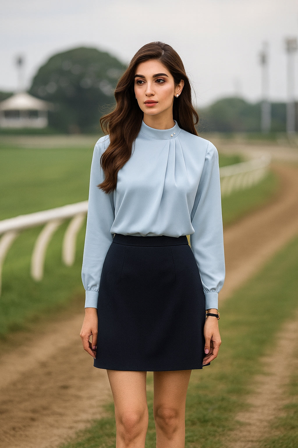 Women's Long-sleeved Fashionable Beaded Base Shirt Niche Chiffon Shirt