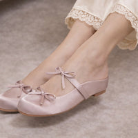Ladies Slippers Bowknot Silks Satins Women Shoes Round Head Women Sandals Summer Shoes Women Slippers